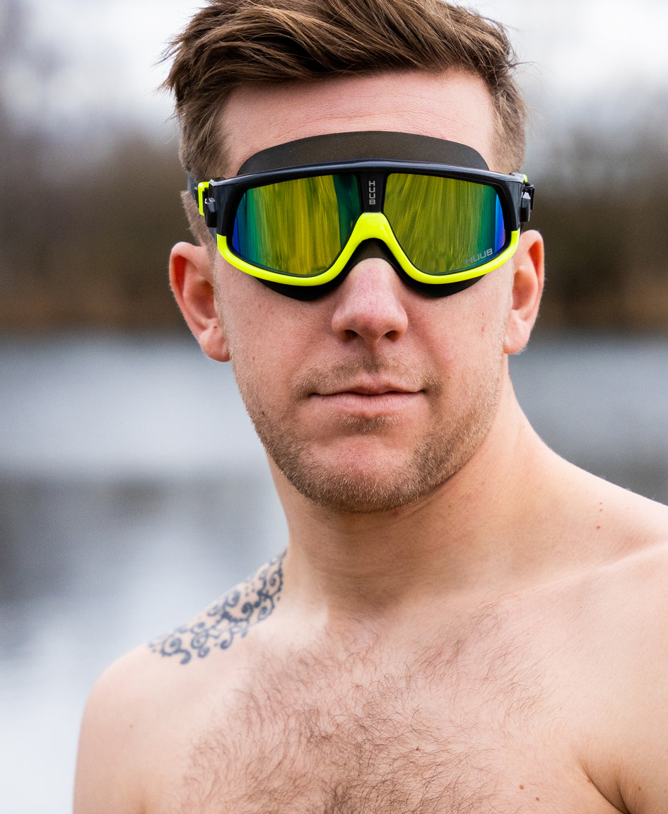 Ryft Open Water Swim Mask Met Black / Yellow - Polarised Gold